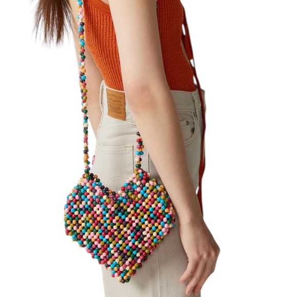 Urban Outfitters Heart Beaded Crossbody Bag - Picture 2 of 11